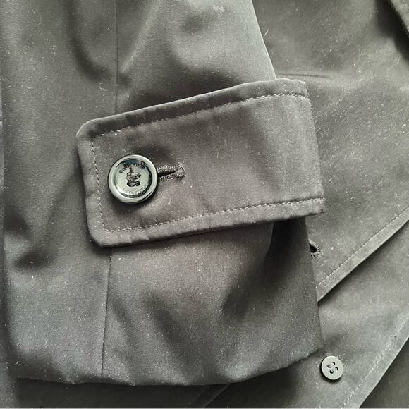 Calvin Klein black water resistant trench coat size Large button closure - Picture 8 of 14
